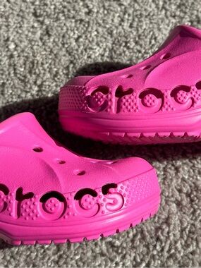 Kids Lightweight Slip-On Crocs in Bright Pink